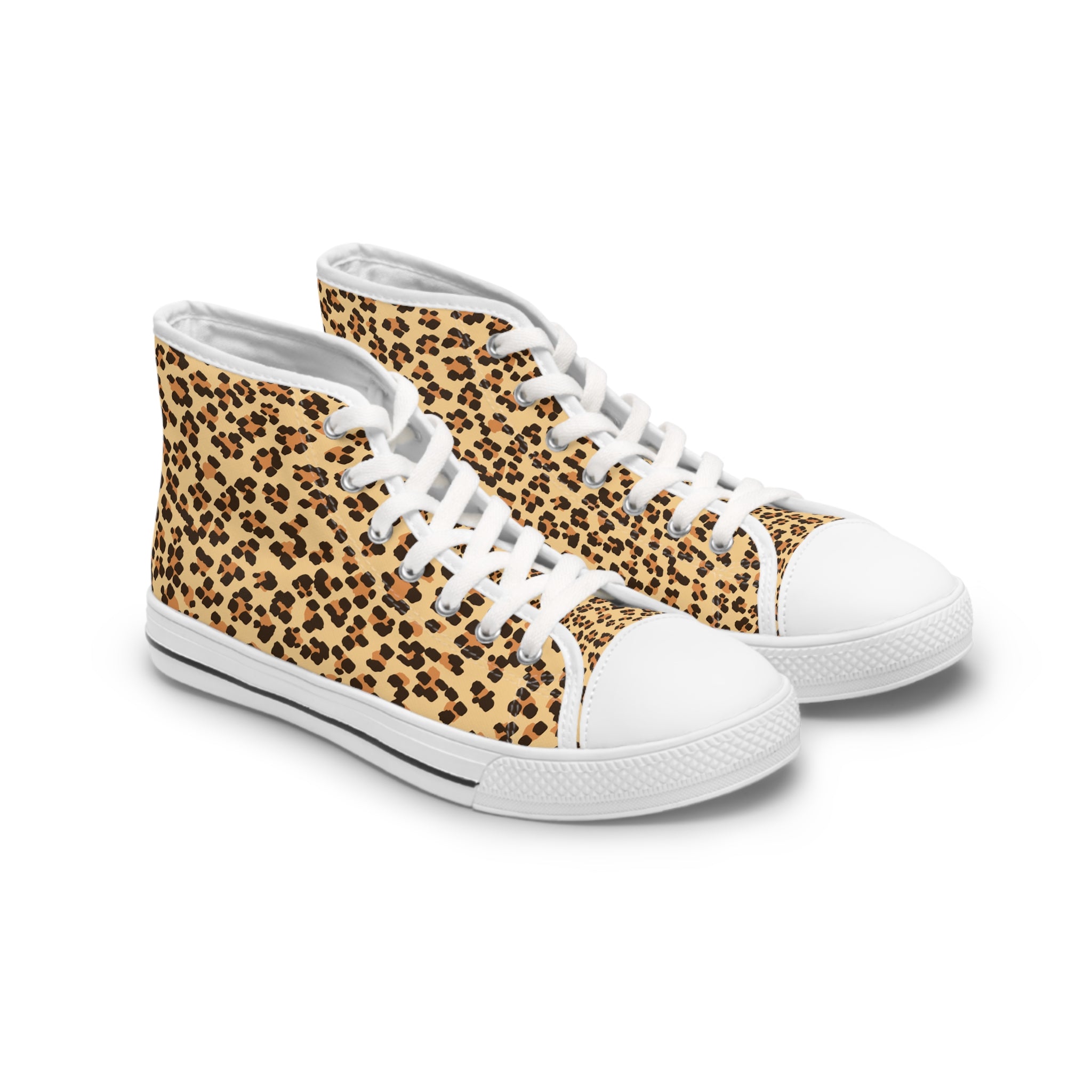 Leopard Print Women's High Top Sneakers - Stylish & Trendy Footwear for Everyday Adventures